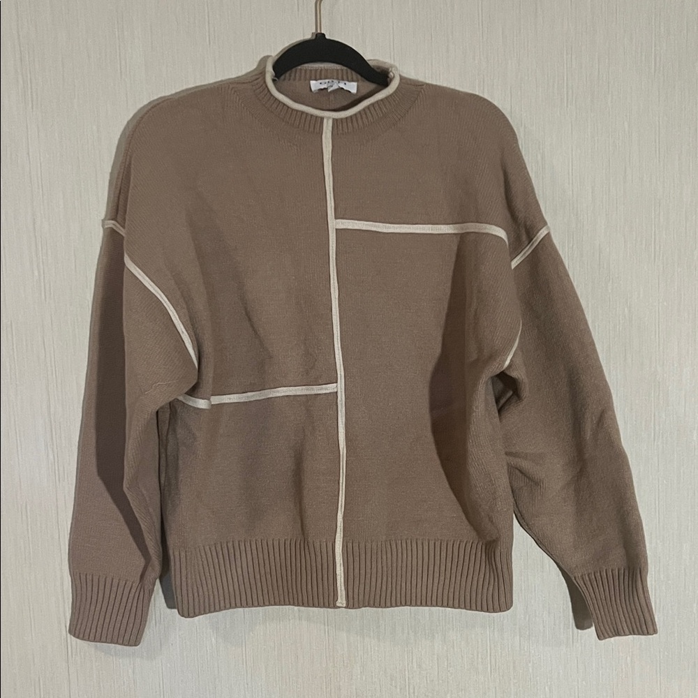 Gilli Brown Sweater with Cream Trim